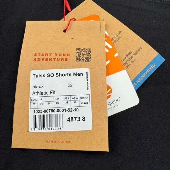 NWT Mammut Taiss SO Shorts Men’s 36 Black  Alpine Climbing , Hiking, Outdoor - Picture 7 of 14